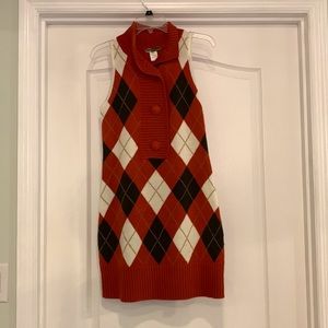 Argyle Orange/Brown Sweater Dress